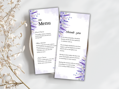 Wedding Thank you Card, Menu Card, Table Card. WI333