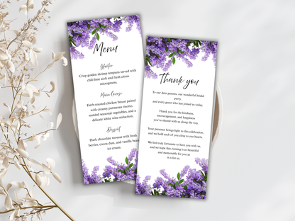 Wedding Thank you Card, Menu Card, Table Card. WI295