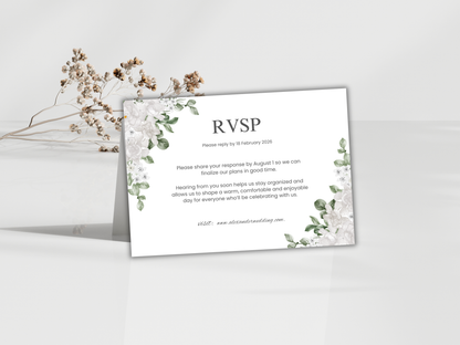 Wedding Invitation Set, RSVP, Dark Floral, Wedding Invitation, Details, Editable, Template, WI243