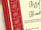 Rose Nikkah Certificate Template, Editable Nikkahnama, Printable Nikah Contract, Muslim Contract, Red Nikkah Islamic Marriage Contract.NN252