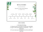 Large Wedding Welcome Timeline Sign Template, Wedding Order of the Day, Wedding Timeline Template, Digital Template. WT 32