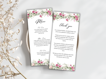 Wedding Thank you Card, Menu Card, Table Card. WI365