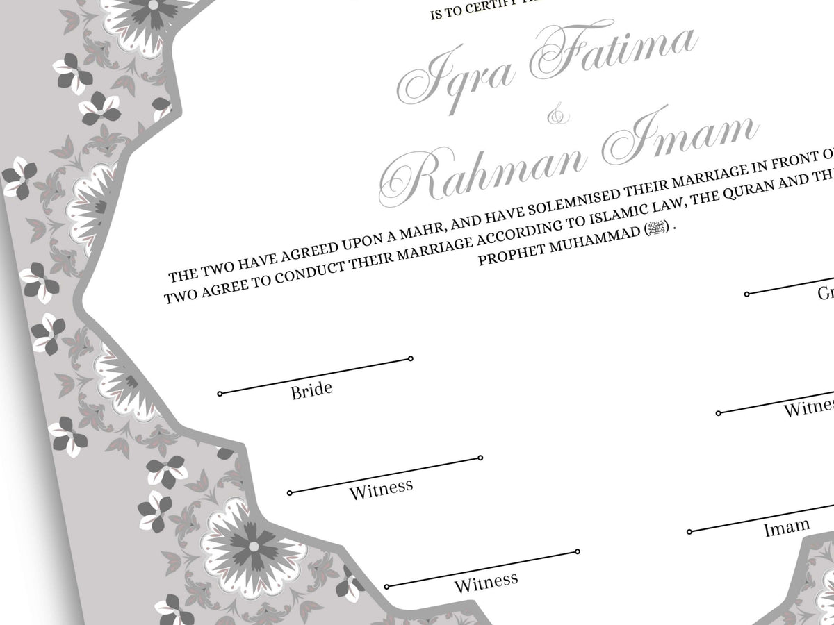 Nikkah Certificate Digital Download Personalised, A4, A3, Template, Editable, Nikkah Contract, Muslim Contract. NN230