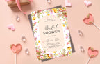 Boho Floral Bridal shower invitation, Spring Bridal shower invitation template, Wildflower bridal invitation, Editable Template, WS42