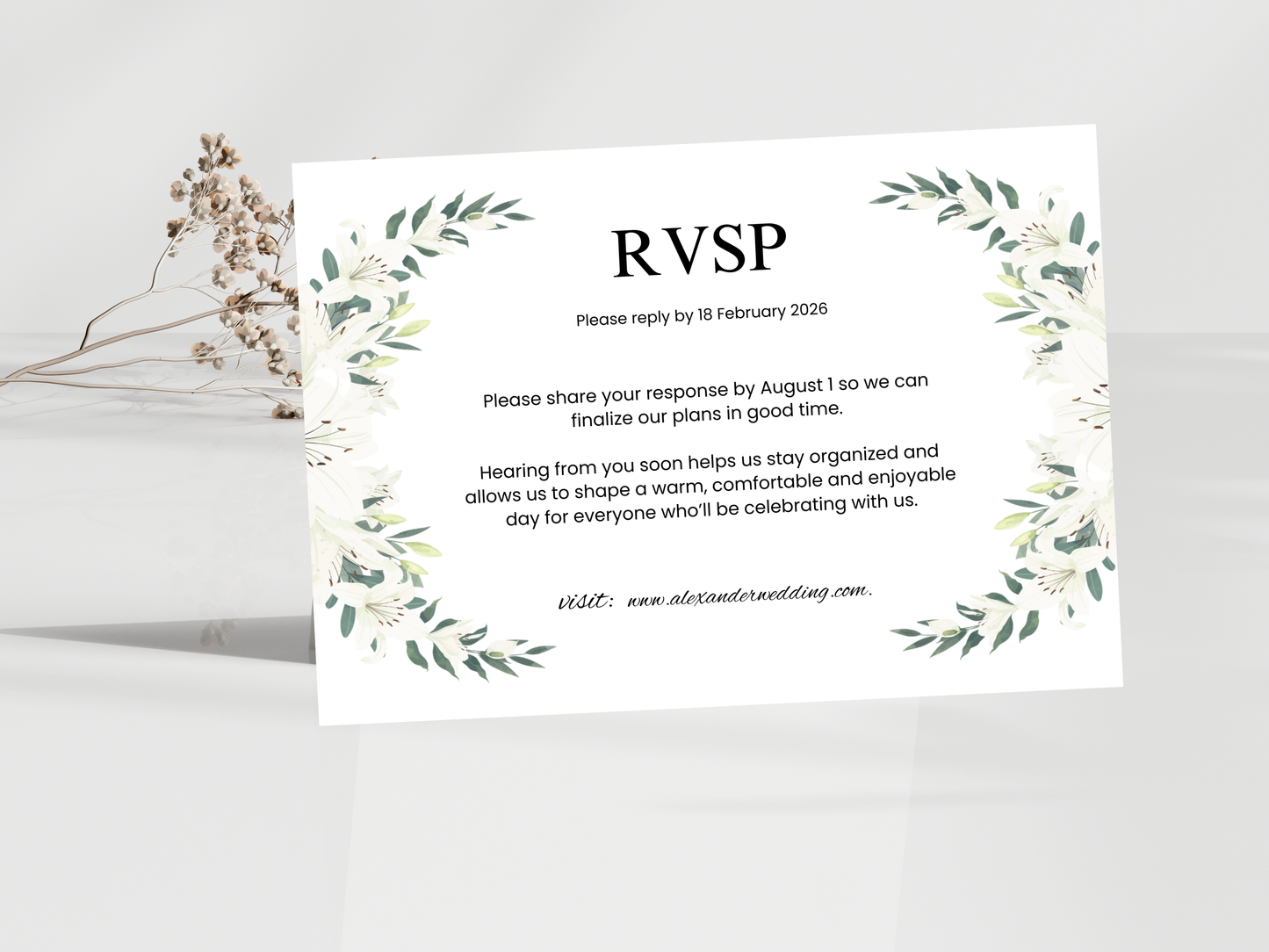 Wedding Invitation Set, RSVP, Wedding Invitation, Details, Editable, Template, WI247