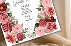 Bridal Shower Invitation template, Elegant Bridal Shower Invitation, Bridal Shower Flower Invite. WS39