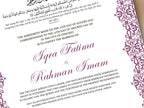 Nikkah Certificate Digital Download Personalised, A4, A3, Template, Editable, Purple Nikkah Nama, Nikkah Contract, Muslim Contract. NN244