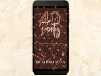 Digital 40th Birthday Party Invitation, Electronic Birthday Invitation, Women Forty Birthday Invite, Animated , Invite For Her. BEI15