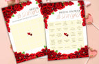 Bridal Bingo Game Template, Red Rose Bridal Shower Game Printable, Bridal Shower Template, Floral, Wedding Bingo, Instant Download, WS49
