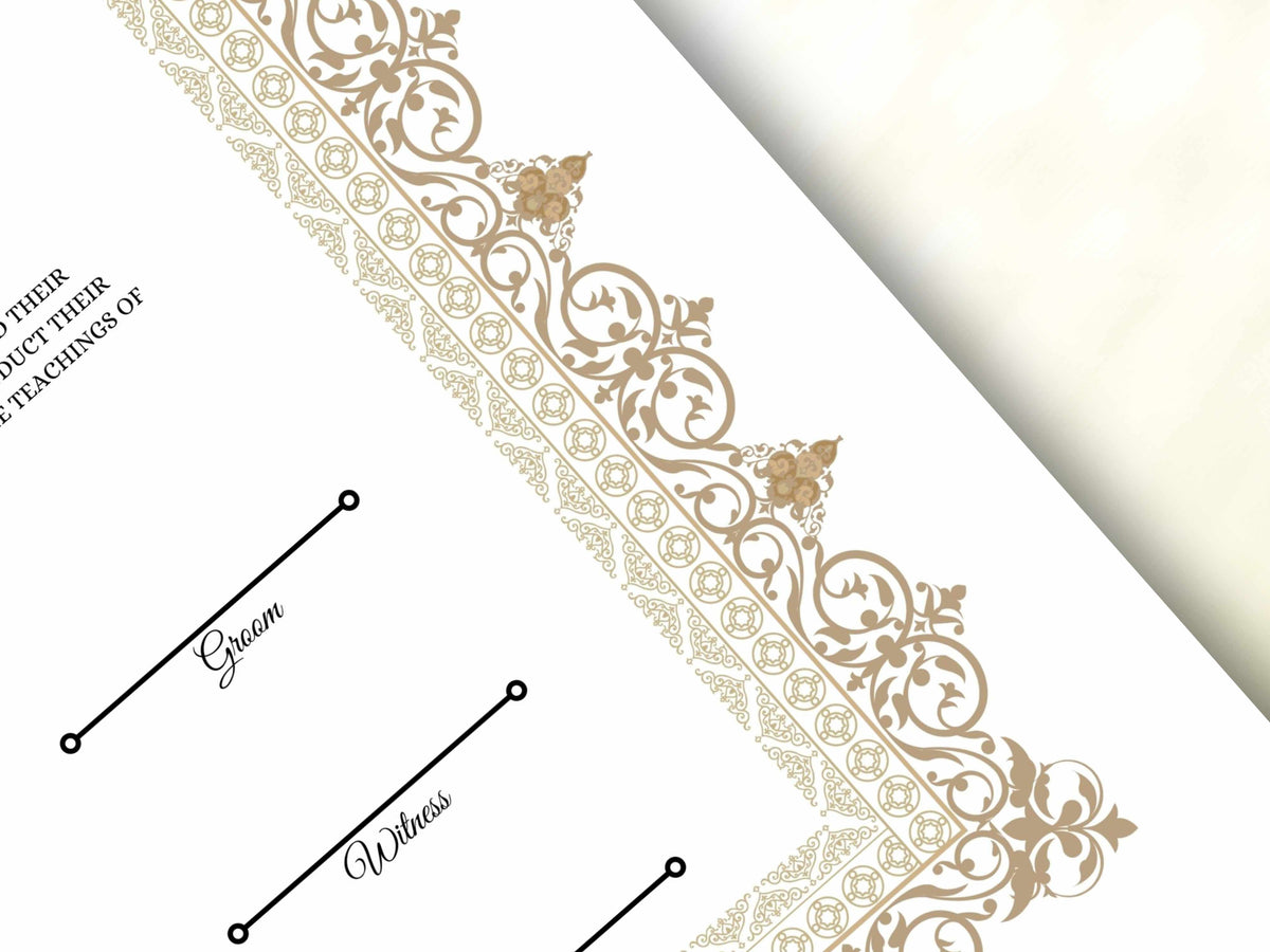 Luxury Nikkah Certificate in Pdf, Nikkah Contract Template, Traditional Islamic Wedding Agreement, Digital Download. NN195