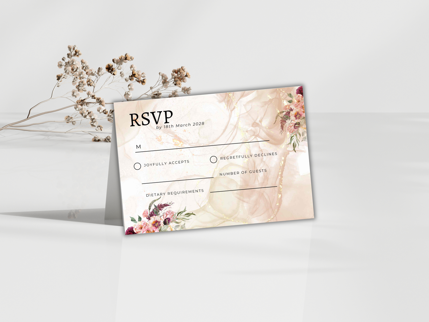 Wedding Invitation Bundle, RSVP, Thank You Card, Table Card, Menu Card, Reception Card, Details Card. WI270