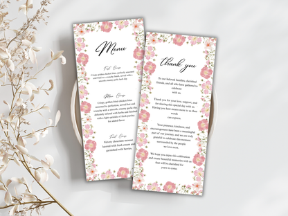 Wedding Thank you Card, Menu Card, Table Card. WI368