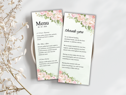 Wedding Thank you Card, Menu Card, Table Card. WI343