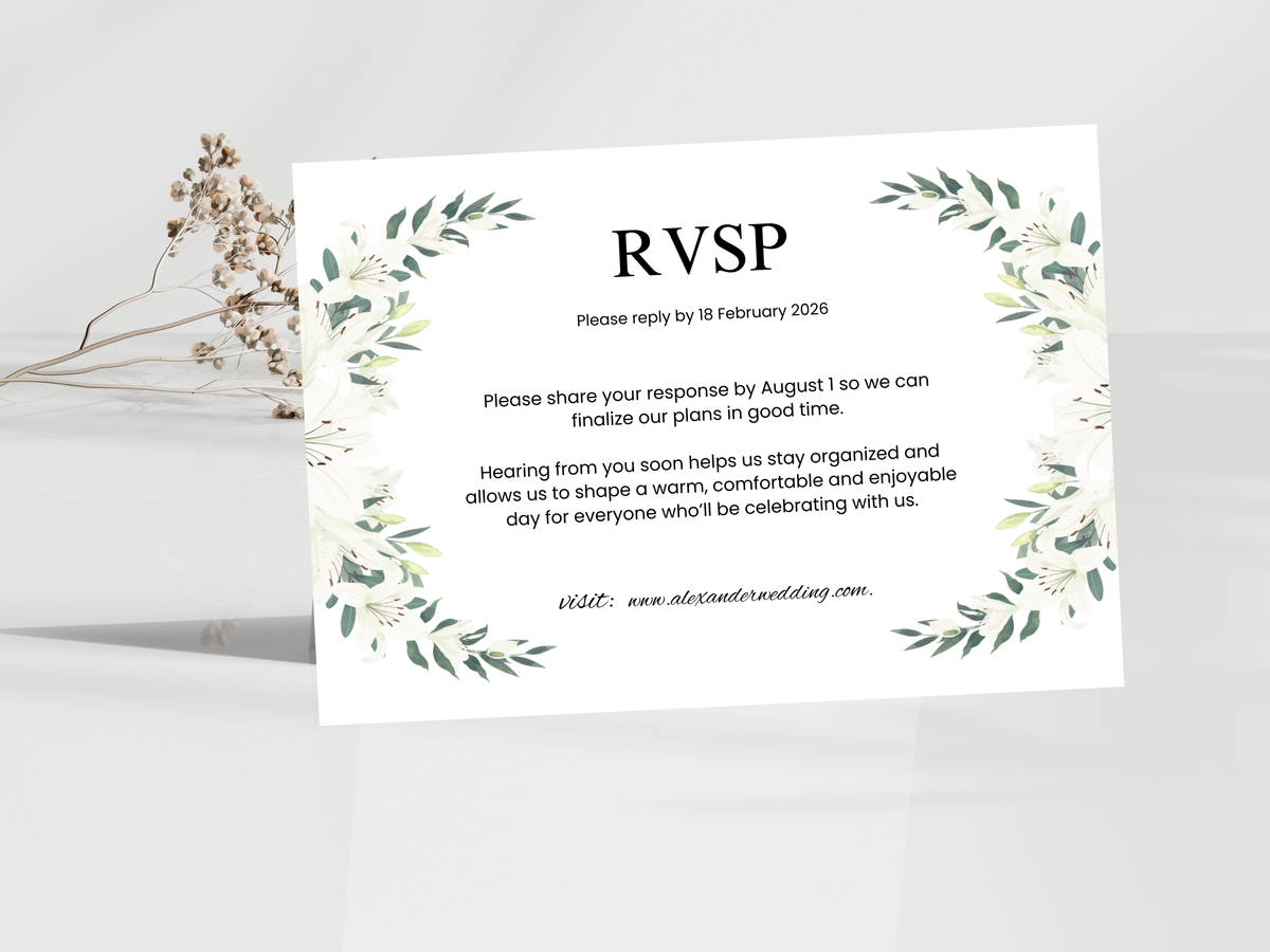Wedding Invitation Bundle, RSVP, Thank You Card, Table Card, Menu Card, Reception Card, Details Card. WI248