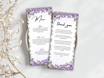 Wedding Menu Card, Table, Thank you, Editable Canva Template, Instant Download MTC408