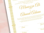 Luxury Nikkah Certificate, Premium A4 Islamic Wedding Contract, Nikkah Nama, Muslim Marriage Certificate, Personalised Names, A4, A3. NN277