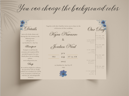 Gatefold Wedding Invitation Template, Menu Card, Thank you Card, Place Card, Name Card WI268