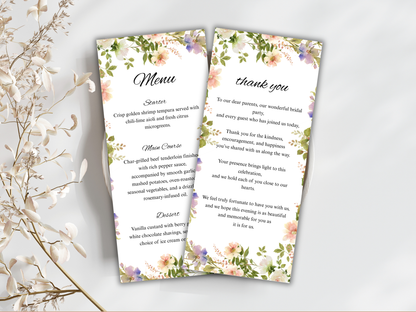Wedding Thank you Card, Menu Card, Table Card. WI294