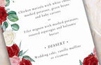 Floral menu cards, Wedding menu template, Menu Card With Pink Floral, Wedding Menus,Dinner Menu, Instant Download, Table Menus. WS32
