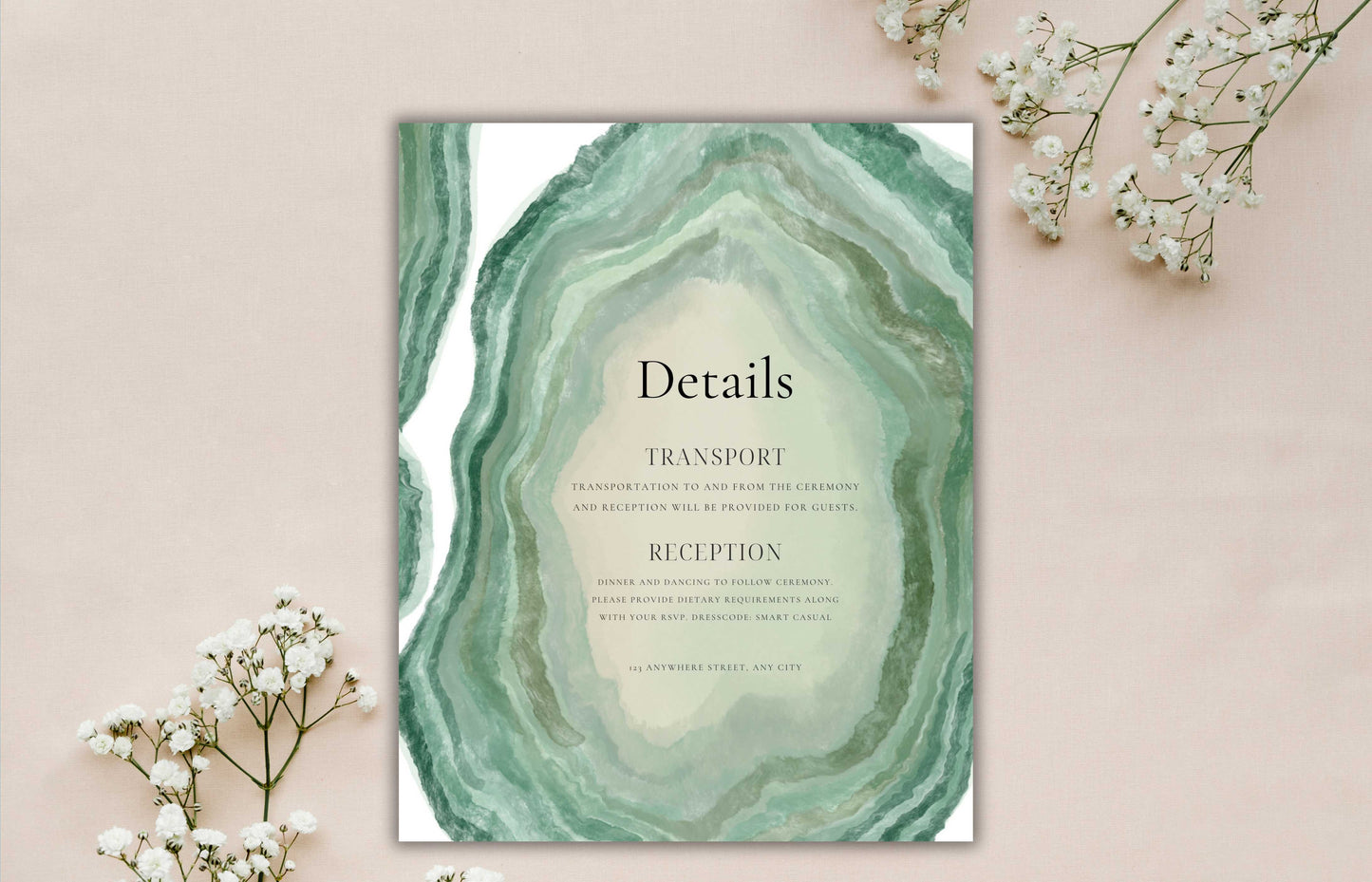 Wedding Invitation Template, Printable Wedding Invitation, Green Invitation, RSVP Invitation, Details, Wedding Invitation Bundle. WI74