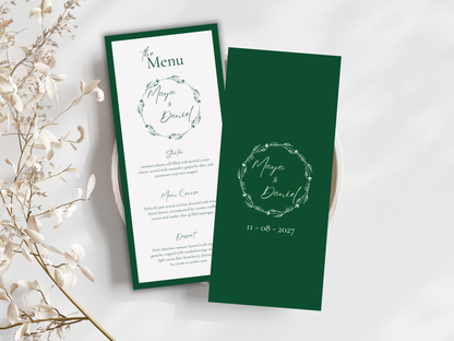 Wedding Menu Template, Place Card. WI200