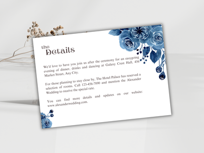 Wedding Invitation Bundle, RSVP, Thank You Card, Table Card, Menu Card, Reception Card, Details Card. WI228