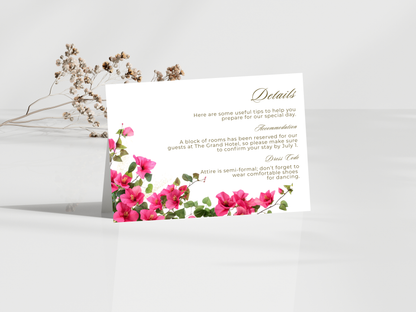 Wedding Invitation Bundle, RSVP, Thank You Card, Table Card, Menu Card, Reception Card, Details Card. WI256
