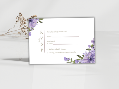 Wedding Invitation Set, RSVP, Wedding Invitation, Details, Editable, Template, WI245