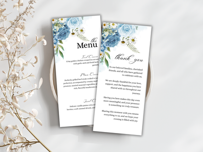 Wedding Thank you Card, Menu Card, Table Card. WI335