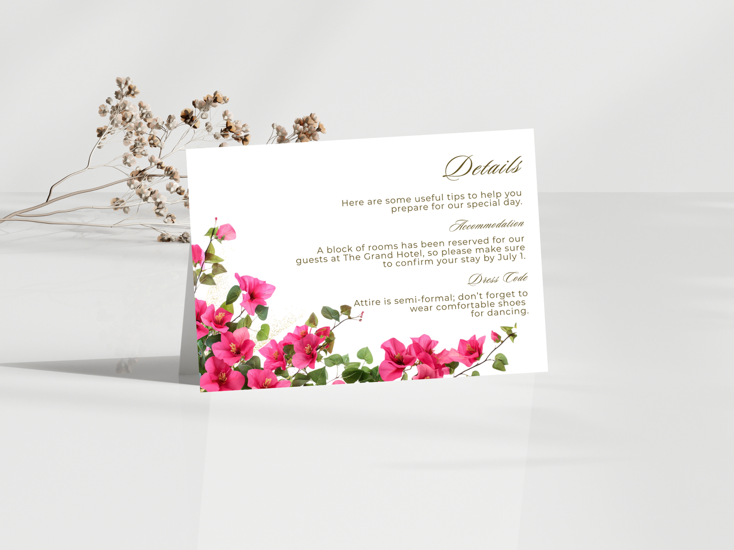 Wedding Invitation Set, RSVP, Wedding Invitation, Details, Editable, Template, WI255