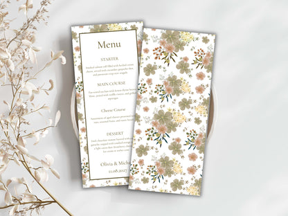 Wedding Menu Card Template. WI194