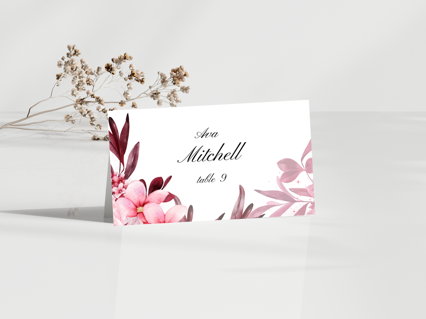 Wedding Menu Template | Editable Canva Place Card. WI212