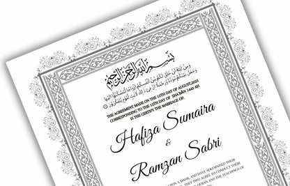 Nikkah Certificate, Nikkah Islamic Marriage Certificate, Printable, Nikkah Contract, Editable, Digital Download. NN121