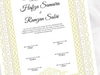 Nikkah Contract Template, Printable Nikkah Contract, Editable Nikkahnama, Muslim Wedding Certificate, Islamic Marriage Contract. NN108