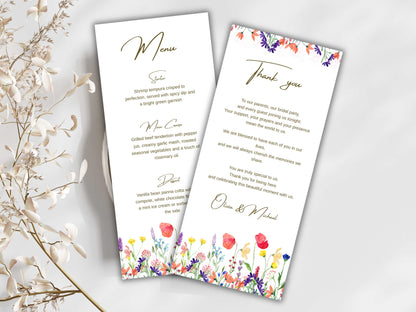 Wedding Menu Template, Thank You Card. WI197