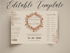 Rustic Floral Gatefold Wedding Invitation Template | Boho Save the Date & Event | Editable Invitation Suite | Fall Wedding Template. WI182