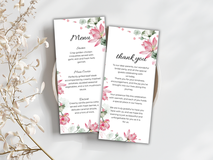 Wedding Thank you Card, Menu Card, Table Card. WI312