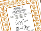Rose Nikkah Certificate Template, Editable Nikkahnama, Printable Nikah Contract, Muslim Contract, Nikkah Islamic Marriage Contract.NN254