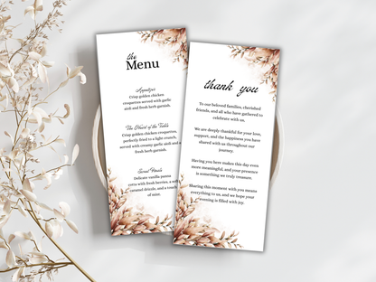Wedding Thank you Card, Menu Card, Table Card. WI326