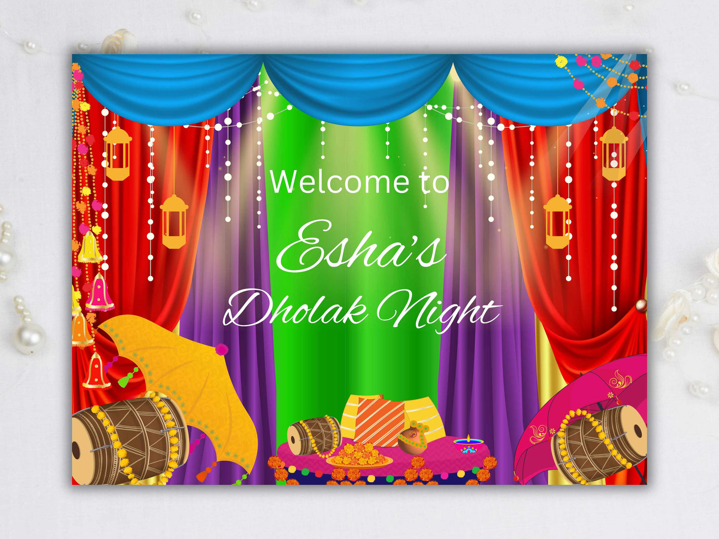 Dholki Welcome Sign as Dholki decor Digital, Dholki Sign & Dholki decoration. Muslim Dholki Decor signs , Digital Download. 2