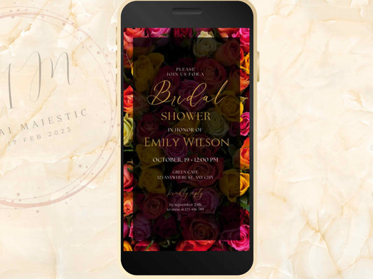 Bridal Shower Invitation, Floral Bridal Shower Invite, Wedding Shower Invitation Template, Printable Bridal Invite. WEIB23
