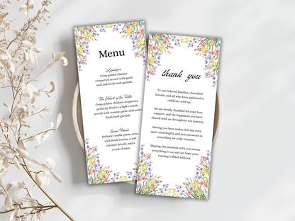 Wedding Thank you Card, Menu Card, Table Card. WI324