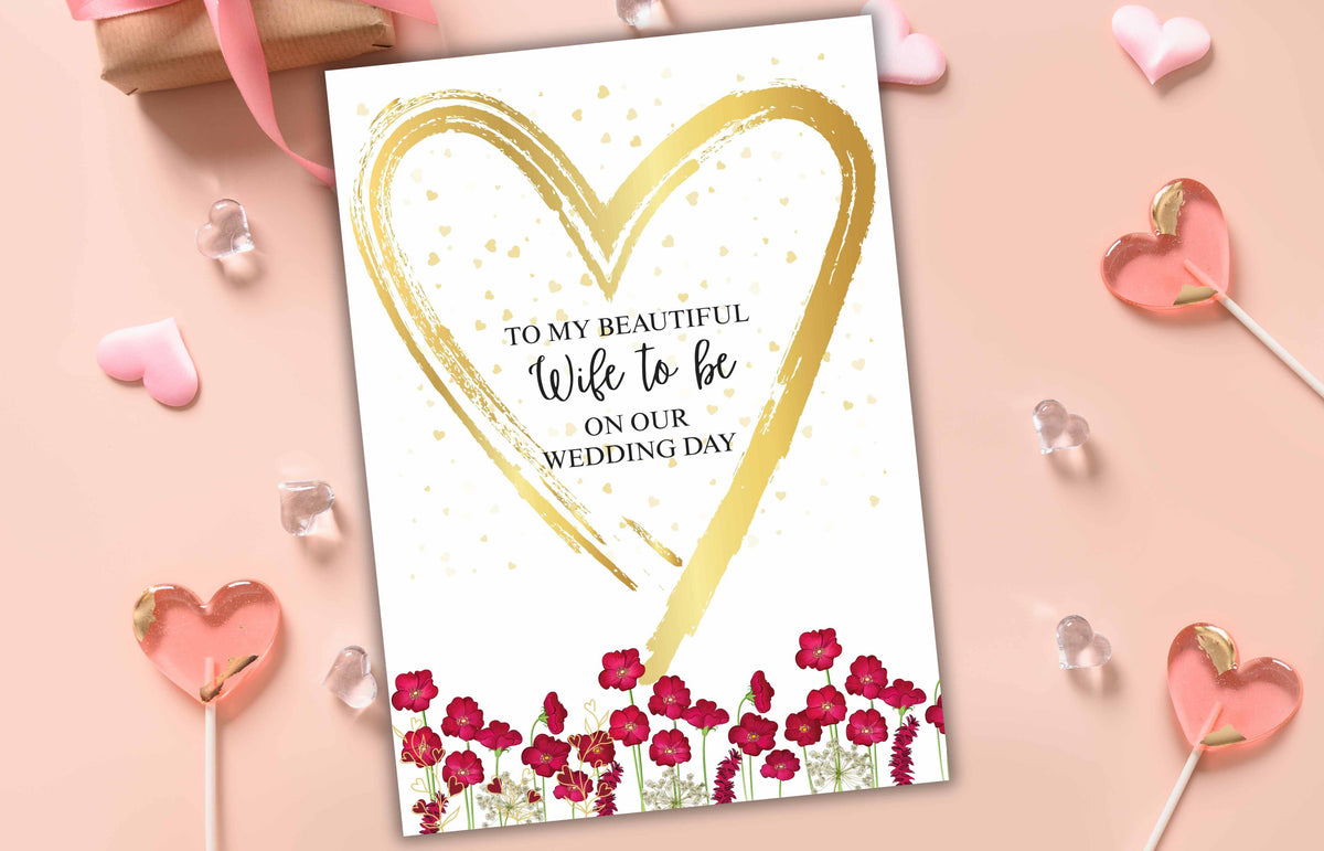 Wife To Be Wedding Card | To The Bride Wedding Day Wife To Be Card | Beautiful Bride Personalized Wedding Card | To My Bride. WSB38