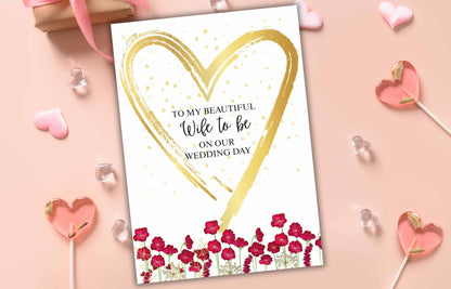 Wife To Be Wedding Card | To The Bride Wedding Day Wife To Be Card | Beautiful Bride Personalized Wedding Card | To My Bride. WSB38
