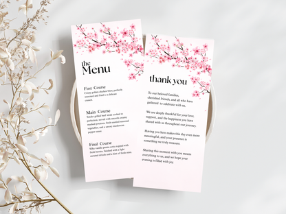 Wedding Thank you Card, Menu Card, Table Card. WI359