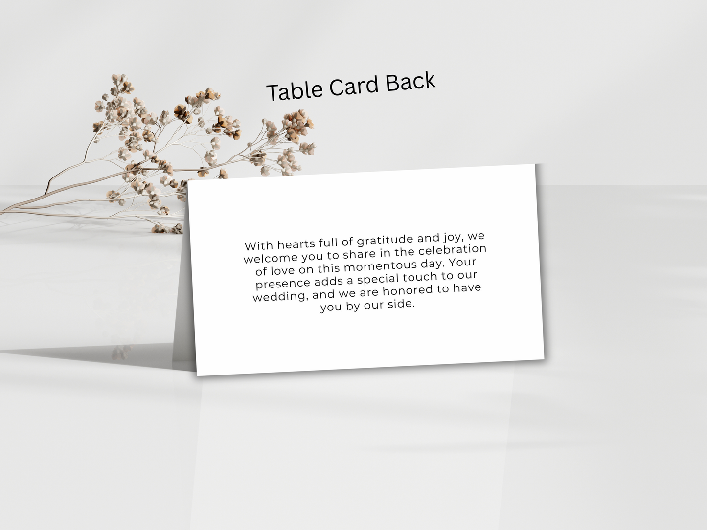 Wedding Menu Card Template, Table Card Thank you Card. WI269