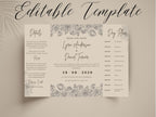 Gatefold Wedding Invitation Template | Minimalist Floral Wedding Invite | Modern Save the Date Template | Printable Wedding Suite. WI186