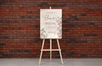 Pink Roses Bridal Shower Welcome Sign, Pink Bridal shower Welcome Sign Template, Pink Floral Welcome Sign, SIGN35