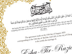 Nikkah Certificate Digital Download Personalised, A4, A3, Template, Editable, Nikkah Nama, Nikkah Contract, Muslim Contract. NN243