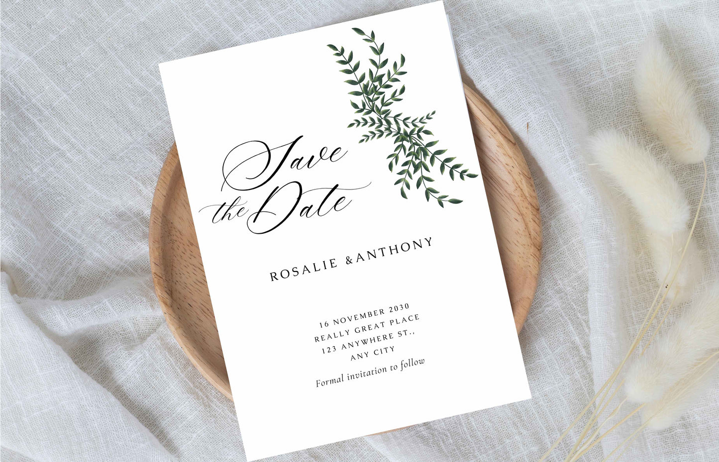 Sage Green Wedding Card, Printable Sage Wedding Invitation Template, Details Card, RSVP Card, Wedding Invitation Suite. WI69